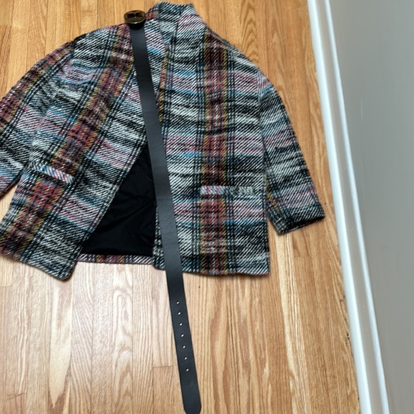 Ba&sh plaid blazer with removable belt. Still avail online - Picture 7 of 7